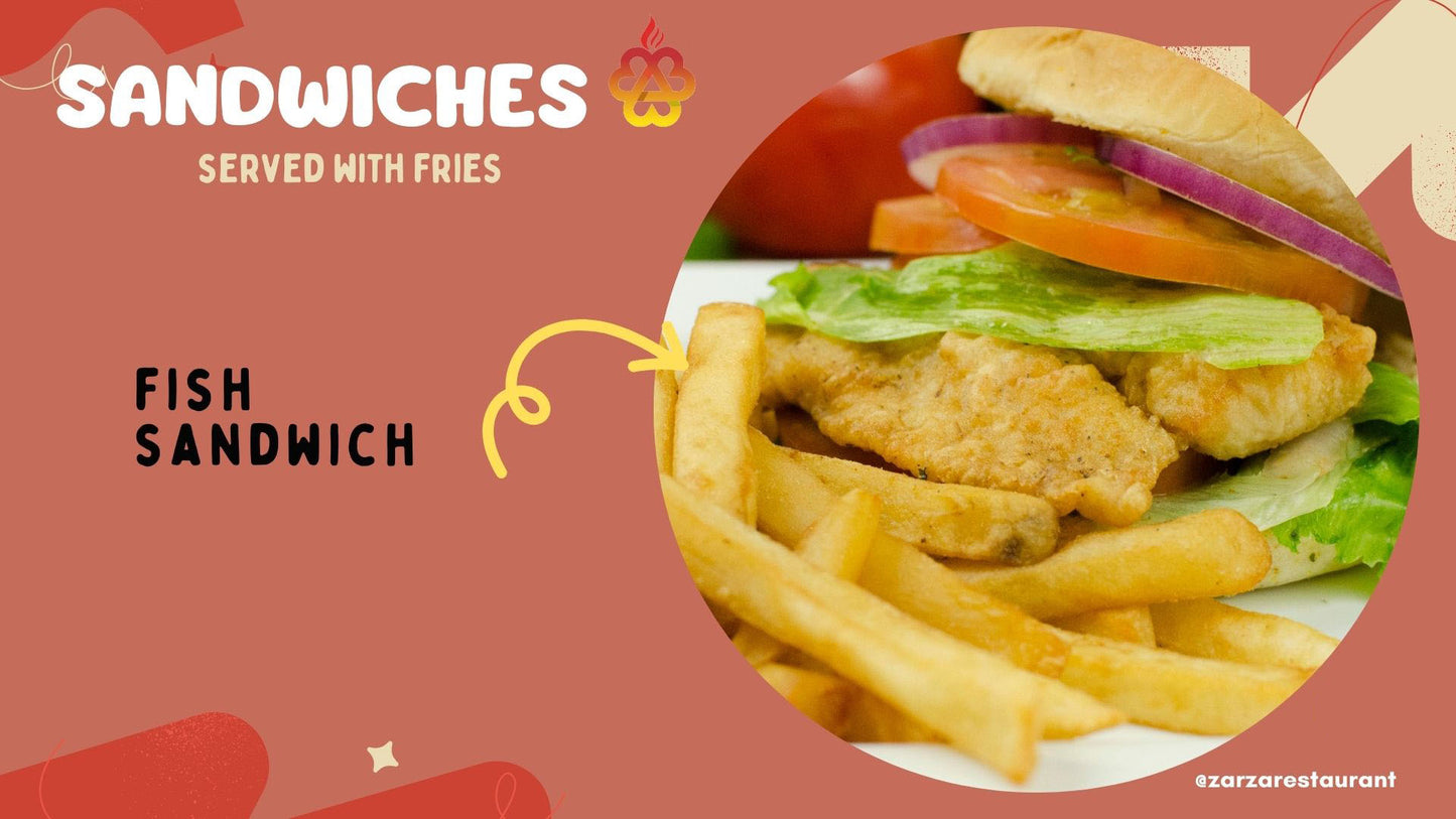 STEAK, PORK OR FISH SANDWICH