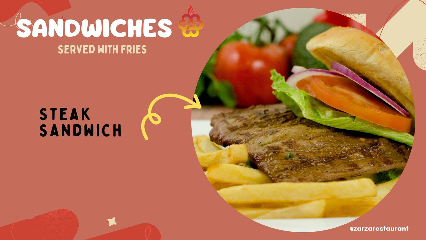 STEAK, PORK OR FISH SANDWICH