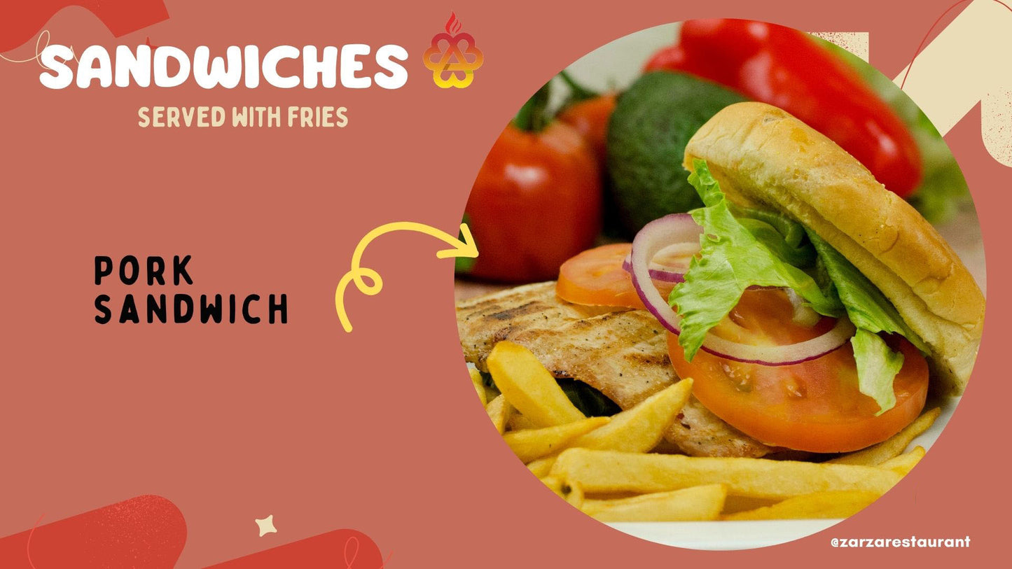 STEAK, PORK OR FISH SANDWICH